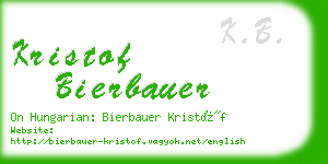 kristof bierbauer business card